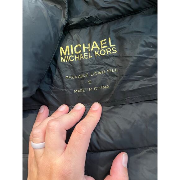 Michael Kors Down Puffer Jacket Women‎ Packable  Quilted Black Womens Size S - Picture 5 of 6